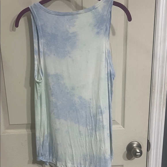 American Eagle Outfitters Light Blue Tie-Dye Tank Top - Picture 3 of 3